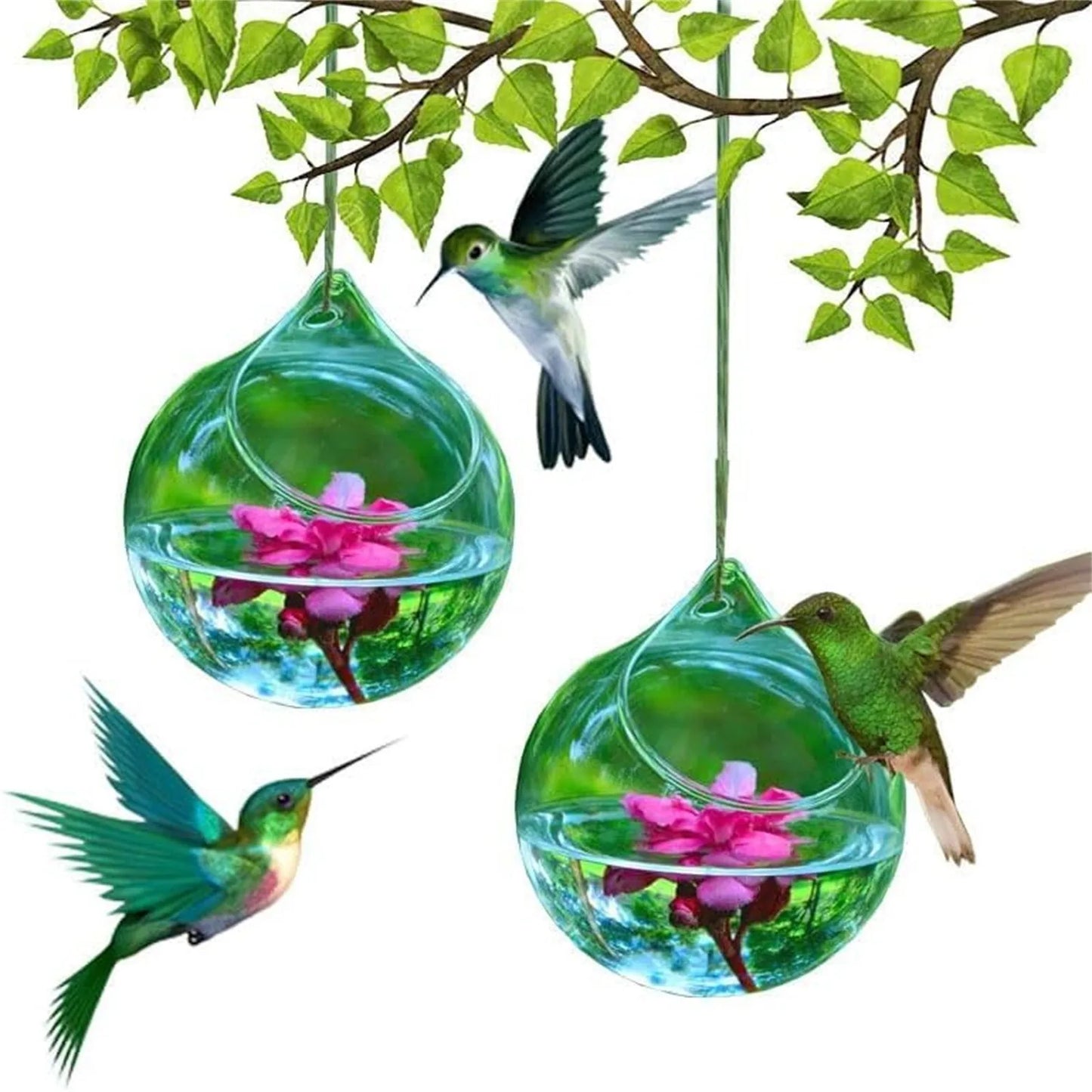 Humming Glass Feeder Outdoors Bird Feeder Hummingbird For Garden Fashion Manually Blowing Glass Hummingbird Feeder Fast