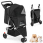 Small Pet Stroller, Lightweight & Foldable, Comfortable Ride for Dogs & Cats, Black, Easy to Transport