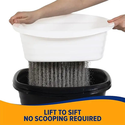Sifting Litter Box for Indoor Cats with Microban, Scoop-Free Tray, USA Made