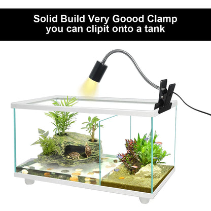 Reptile Heat Lamp Bulb With Clip-on Dimmable UVA UVB Turtle Tortoises Basking Lights Timming Pet Amphibians Lizards Heating Bulb