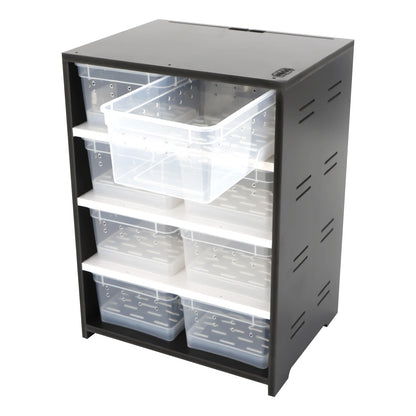 Acrylic Feeding Box Reptile Breeding Tank Insect Spider Turtle Cage Pet Lizard Large Terrarium with hygrometer Multilayer Black