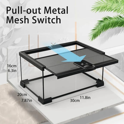 Reptile Glass (8 Pieces) 12 * 8 * 6 in, Amphibian Tank Starter Kit, Suitable for Small Reptiles Such As Geckos, Snakes, Lizards