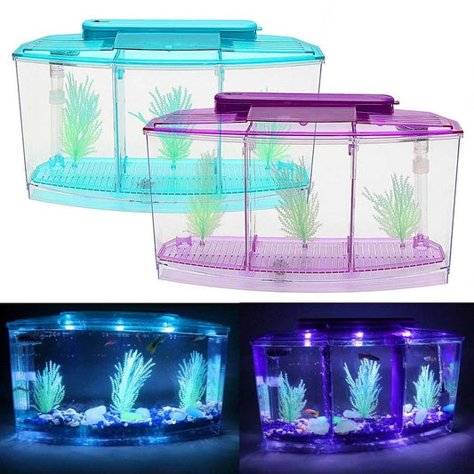 Mini Fish Tank Aquarium Aquatic Mini Fish Led Aquarium Water Fish Tank Aquarium Light Filter Tank Divider Aquarium Accessories