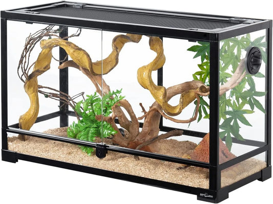 Tempered Glass Reptile Terrarium 30 Gallon Wide Reptile Tank 30" x 12"x 18" for Reptile Pets Bearded Dragon Gecko Lizard