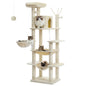 Large Cat Tree Tall Cat Tower for Indoor Cats Multi-Level Plush Cat Condo with Scratching Posts Scratching Boards Perches Caves