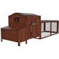 Hen House Poultry Pet Hutch Run with Waterproof Roof, Ramp, Nesting Box, Wire Fence, Backyard Poultry Cage
