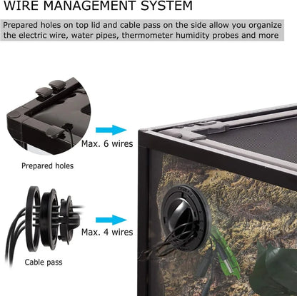 Tempered Glass Reptile Terrarium 30 Gallon Wide Reptile Tank 30" x 12"x 18" for Reptile Pets Bearded Dragon Gecko Lizard