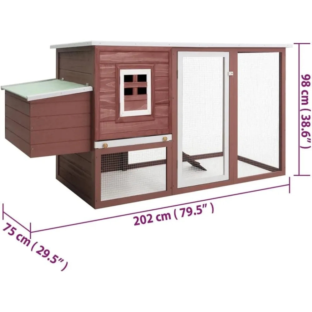 Outdoor Chicken Cage, Small Pet House, Animal Outdoor Shelter, cats, Rabbits, Bunnies and Guinea pigs, Hen House with 1 Egg Cage