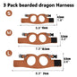 Bearded Dragon Rope And Harness Set Adjustable PU Leather Harness With Traction Rope Soft Leather Lizard Harness for Walking