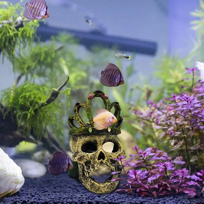 Fish Tank Aquarium Skull cave Breeding House Simulation Resin Cranium Statue Spider Scorpion Lizard hiding Shelter Ornament