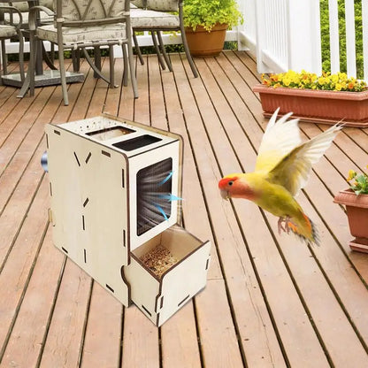 bird feed sieve blower with filter wooden assembly box grain Splitter Shell Separator Chaff Blowing Machine for Millet Grains