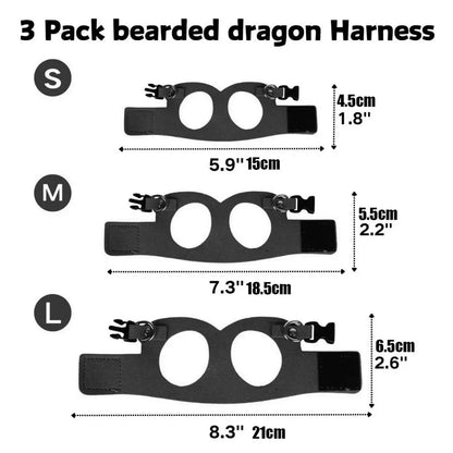 Bearded Dragon Rope And Harness Set Adjustable PU Leather Harness With Traction Rope Soft Leather Lizard Harness for Walking