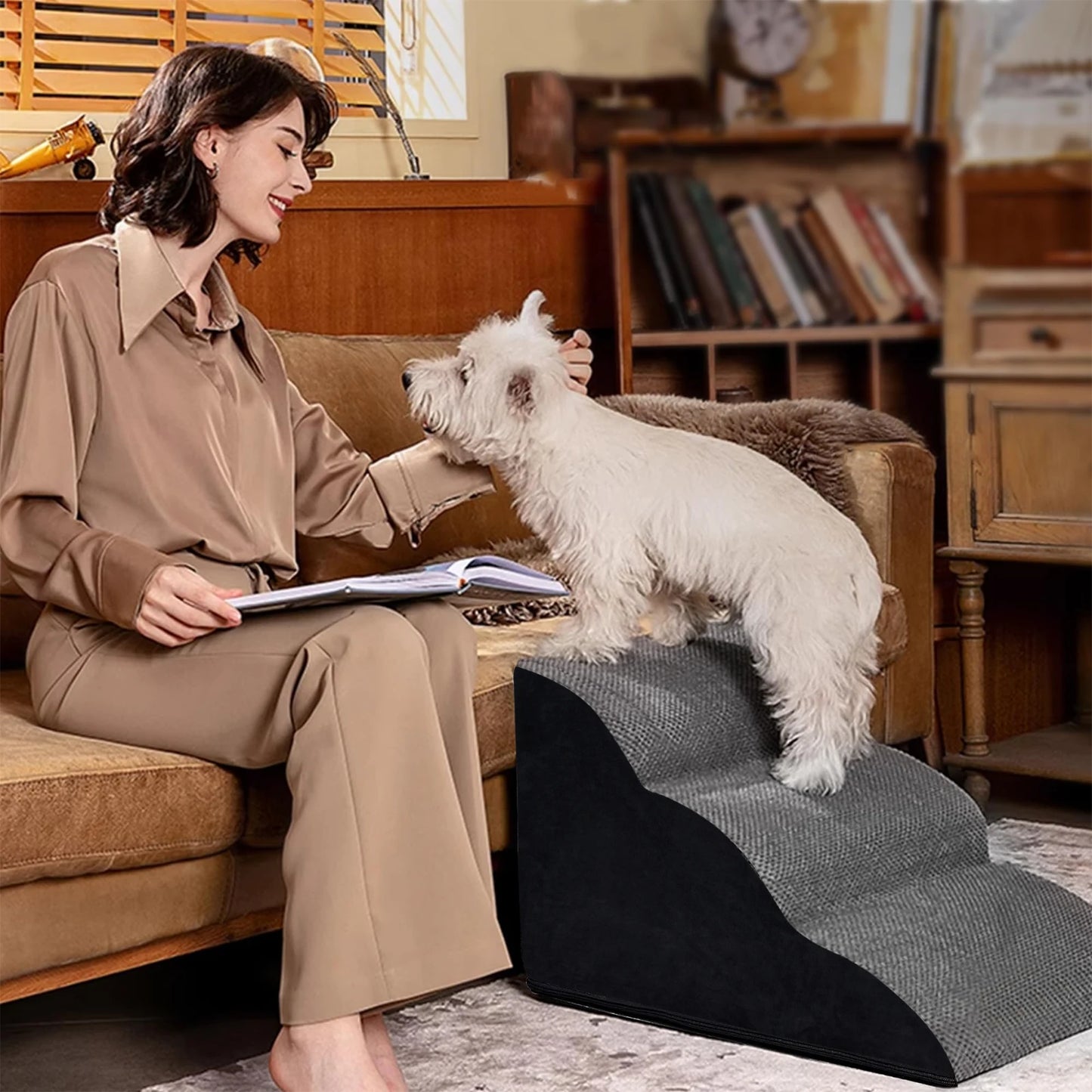 Pets Steps For Dogs Cats Non-Slip Dog Training Stairs Removable and Washable 3 4 5 Steps