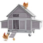 Chicken Coop with Wheels Large Hen House with Nesting Boxes Poultry Cage for 3-5 Hens Outdoor Duck Coop Pet Cage