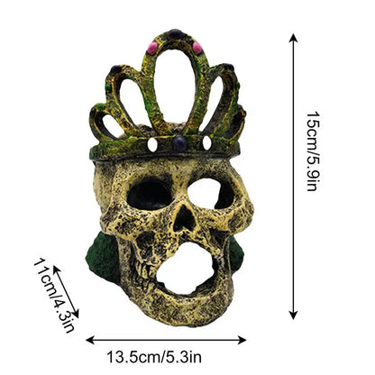 Fish Tank Aquarium Skull cave Breeding House Simulation Resin Cranium Statue Spider Scorpion Lizard hiding Shelter Ornament