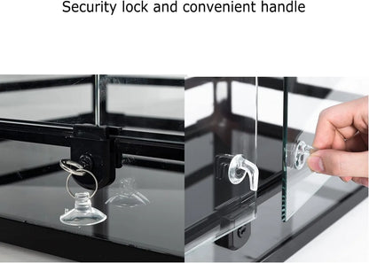 Tempered Glass Reptile Terrarium 30 Gallon Wide Reptile Tank 30" x 12"x 18" for Reptile Pets Bearded Dragon Gecko Lizard