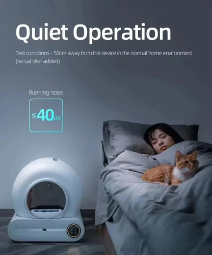 Tonepie 65L Automatic Smart Cat Litter Box Self Cleaning Fully Enclosed Cat Litter Box Pet Toilet Litter Tray English versions