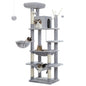 Large Cat Tree Tall Cat Tower for Indoor Cats Multi-Level Plush Cat Condo with Scratching Posts Scratching Boards Perches Caves
